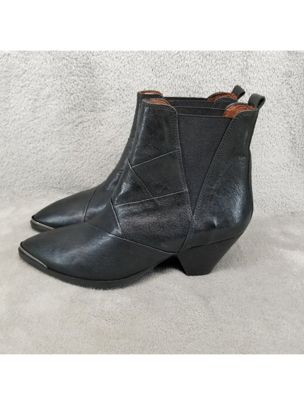Hispanitas Shoes Womens Size EU 37 US 6 Black Leather Mua Jane Booties *Read*